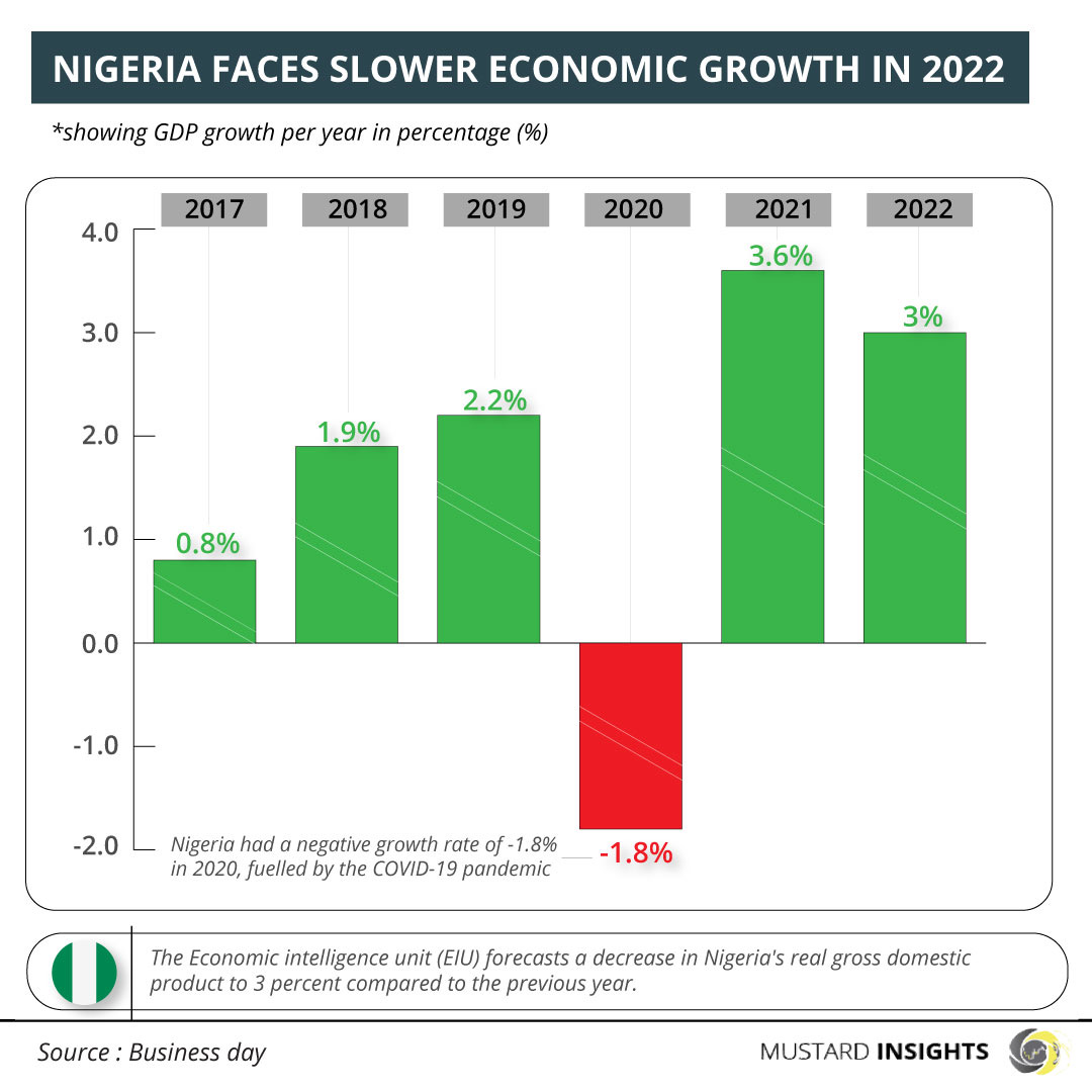 Nigeria faces slower economic growth in 2022